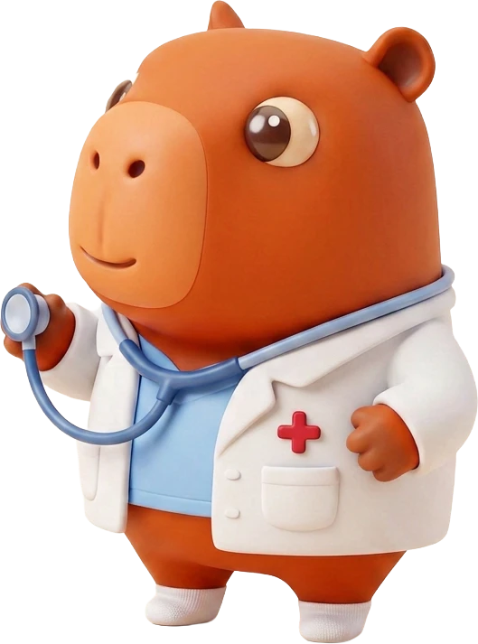 Klido dressed as a doctor